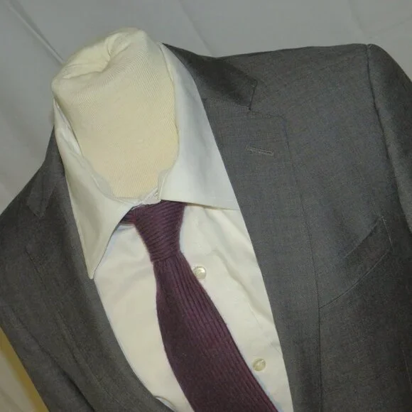 J. Crew Ludlow Tollegno Gray Weave Two Button Suit 36S